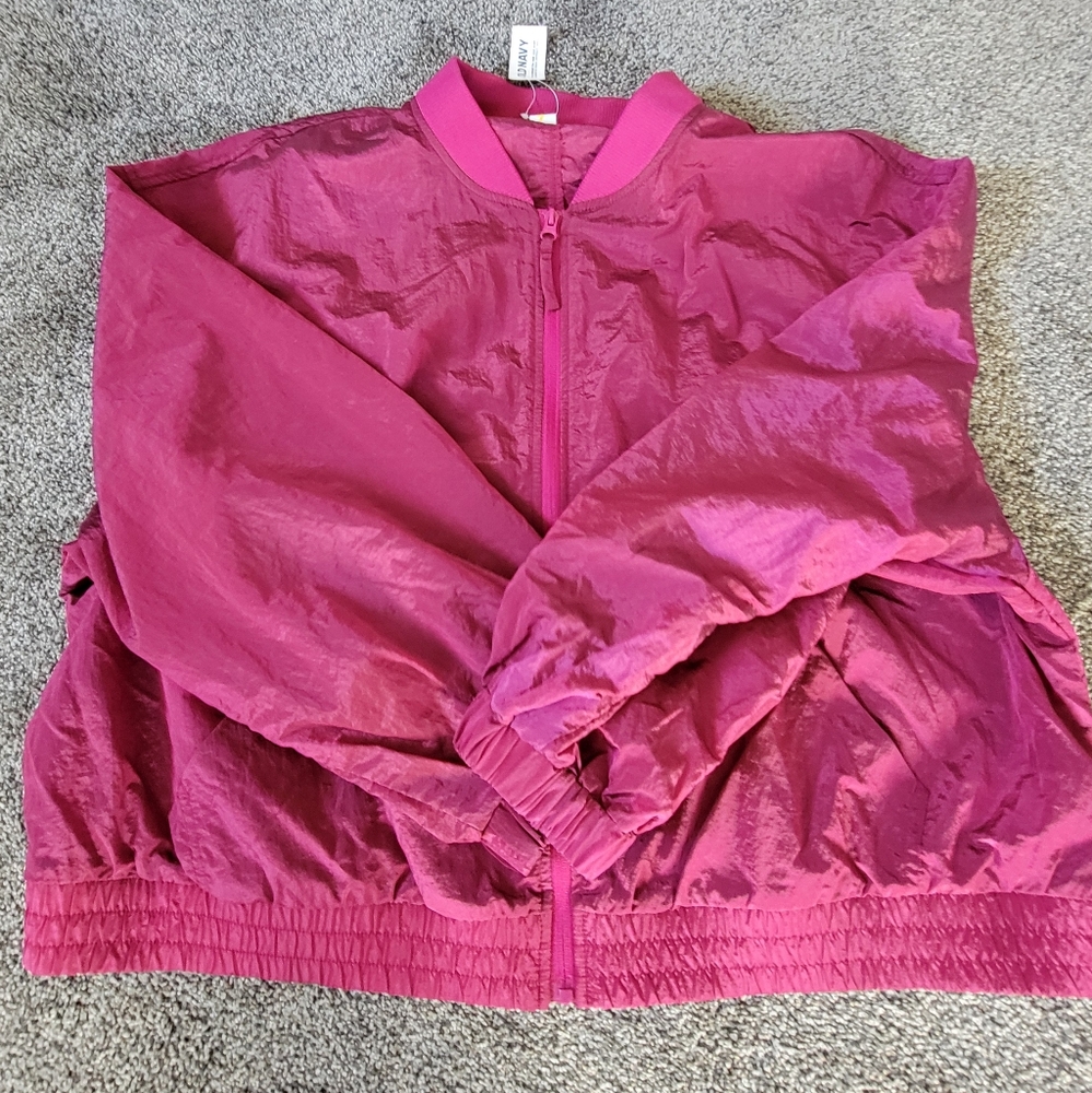 NWT Lightweight Crop Nylon Jacket 2X Old Navy